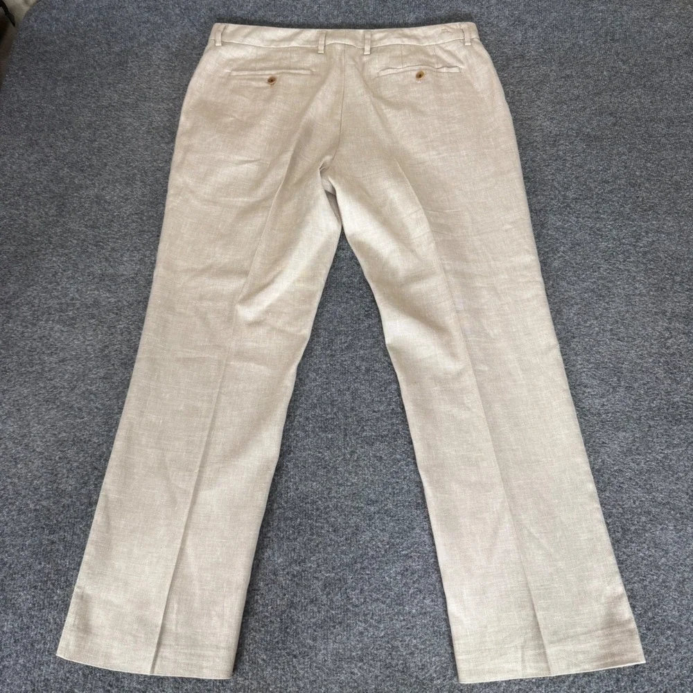 Tommy Bahama Linen Blend Pants Mens 36x30 Beige Casual Beach Resort Lightweight
